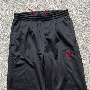 Jordan Kids Black Sweatpants with Red Logo